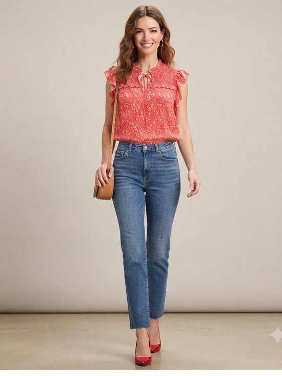 Anthropologie Tops - Anthropologie Pleione ruffled babydoll blouse sz M, breezy, cool, flowy
